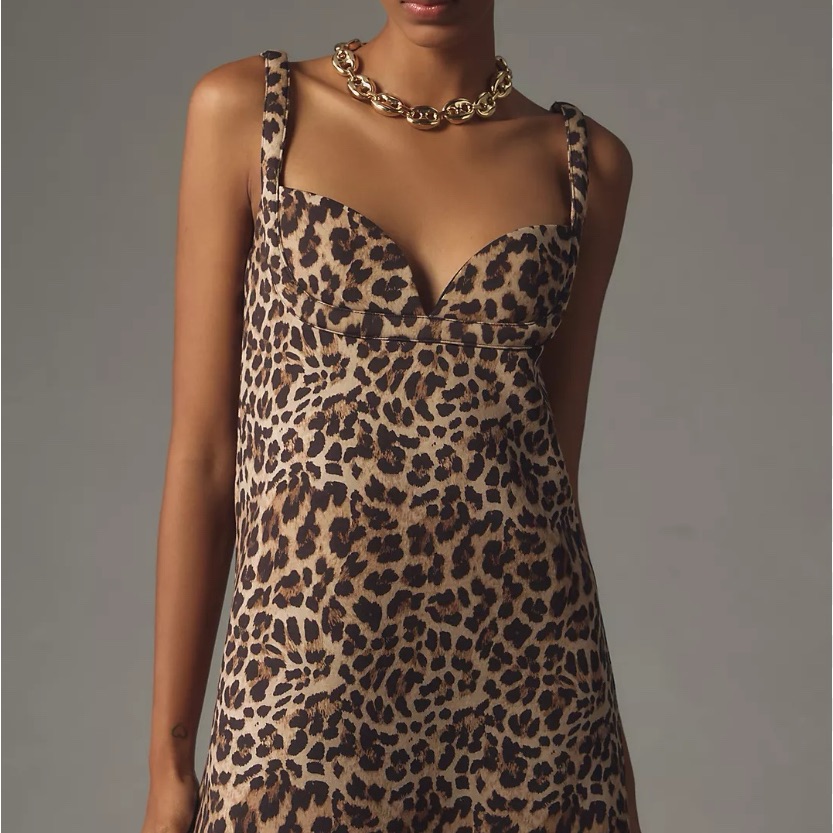 Anthropologie Dhruv Kapoor Animal Print Slip Dress